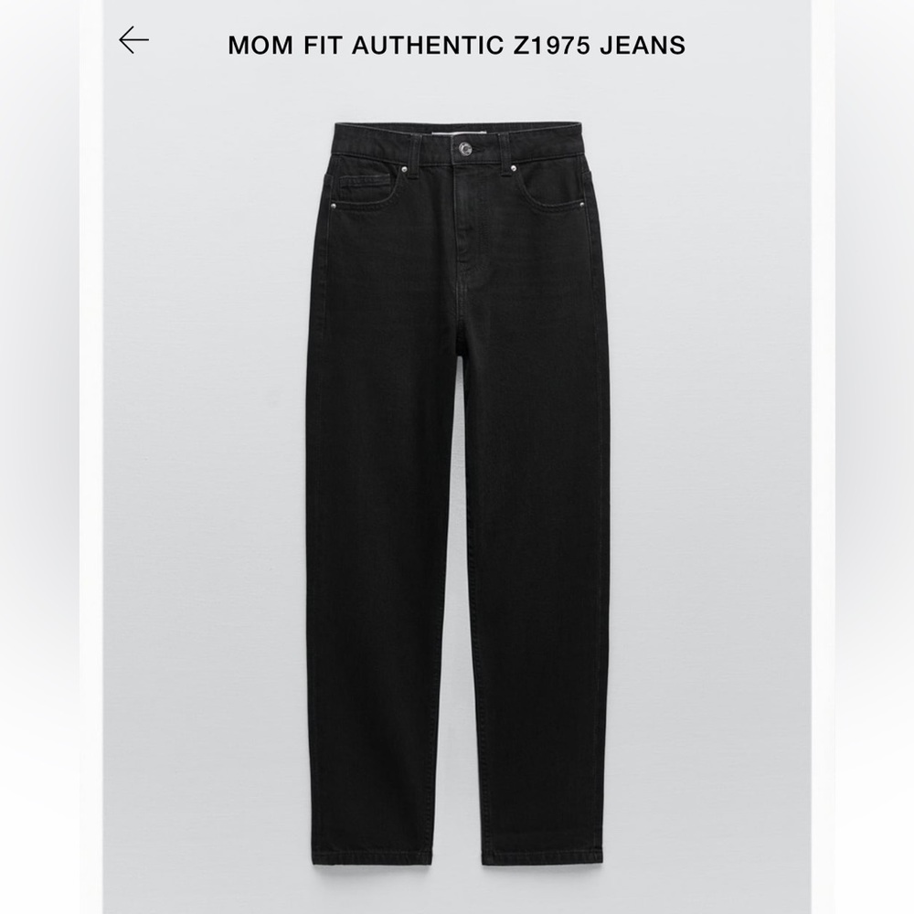 Zara TRF Mom Fit straight leg Jeans - black size 0